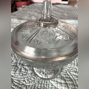 VTG rare KIG Indonesia clear glass  daisy pattern